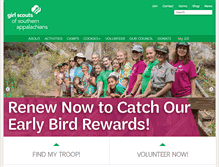 Tablet Screenshot of girlscoutcsa.org